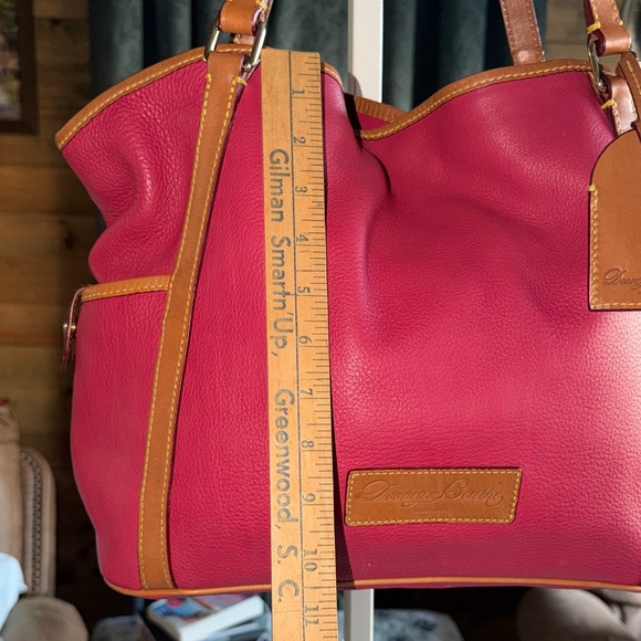 Dooney & Bourke Red and Tan Leather Tote - Picture 5 of 13